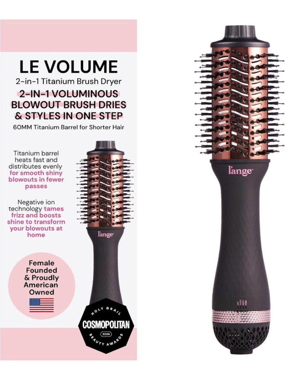 2-in-1 Titanium Blow Dryer Brush | Frizz Control & Volumizing Hot Air Styler